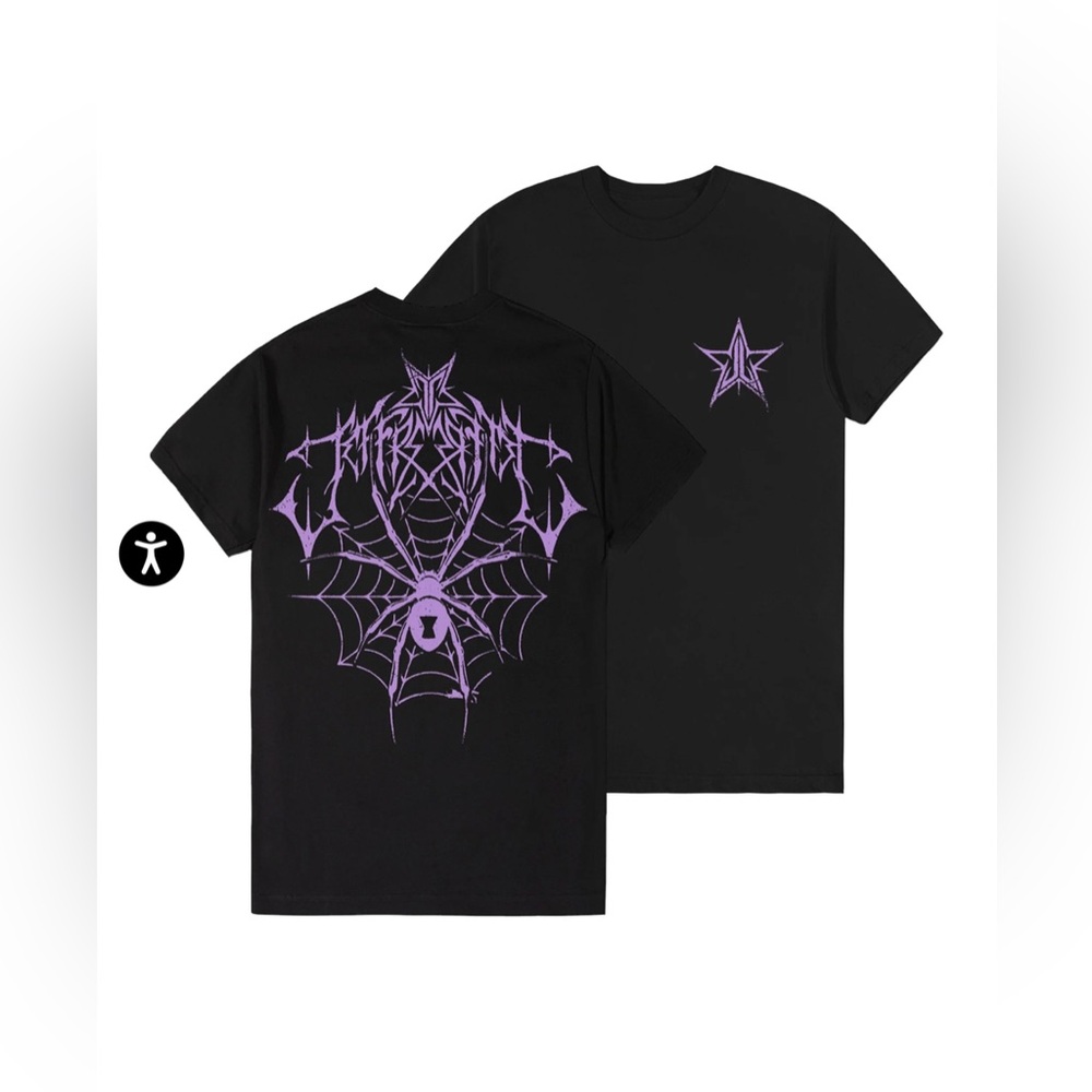 JEFFREE STAR LIMITED EDITION SHORT SLEEVE TEE SHIRT SPIDER WEB HALLOWEEN NWT XL
